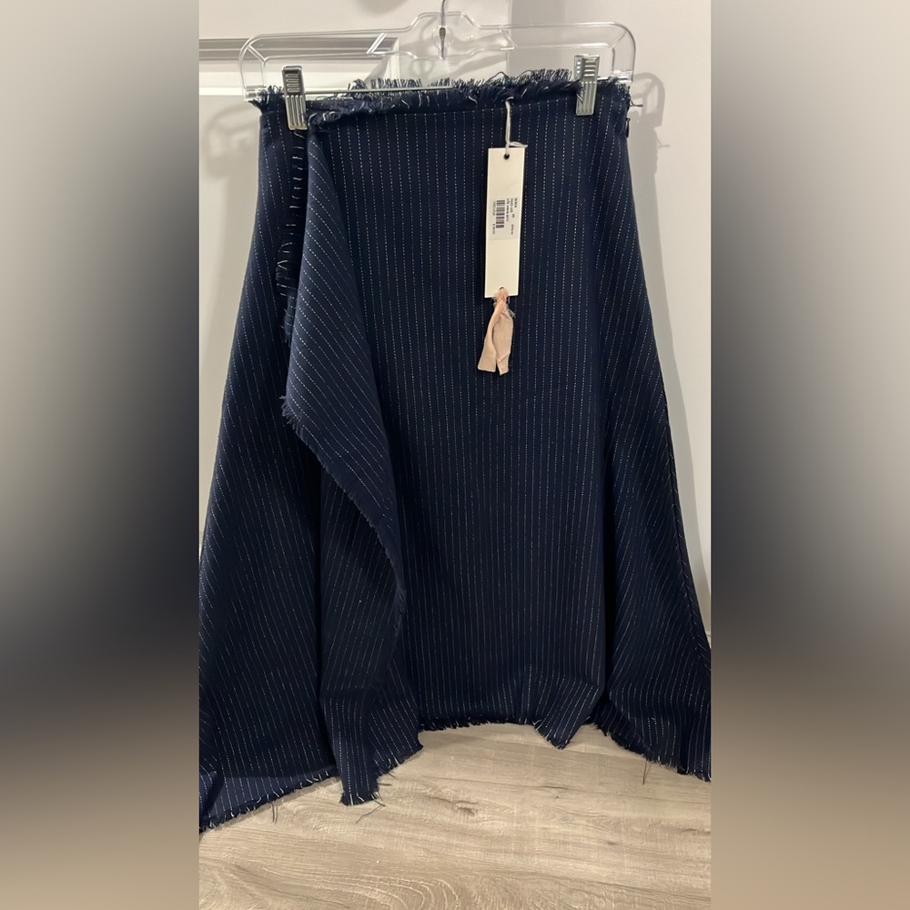 One Fine Day Wool Navy Blue Pinstriped skirt
